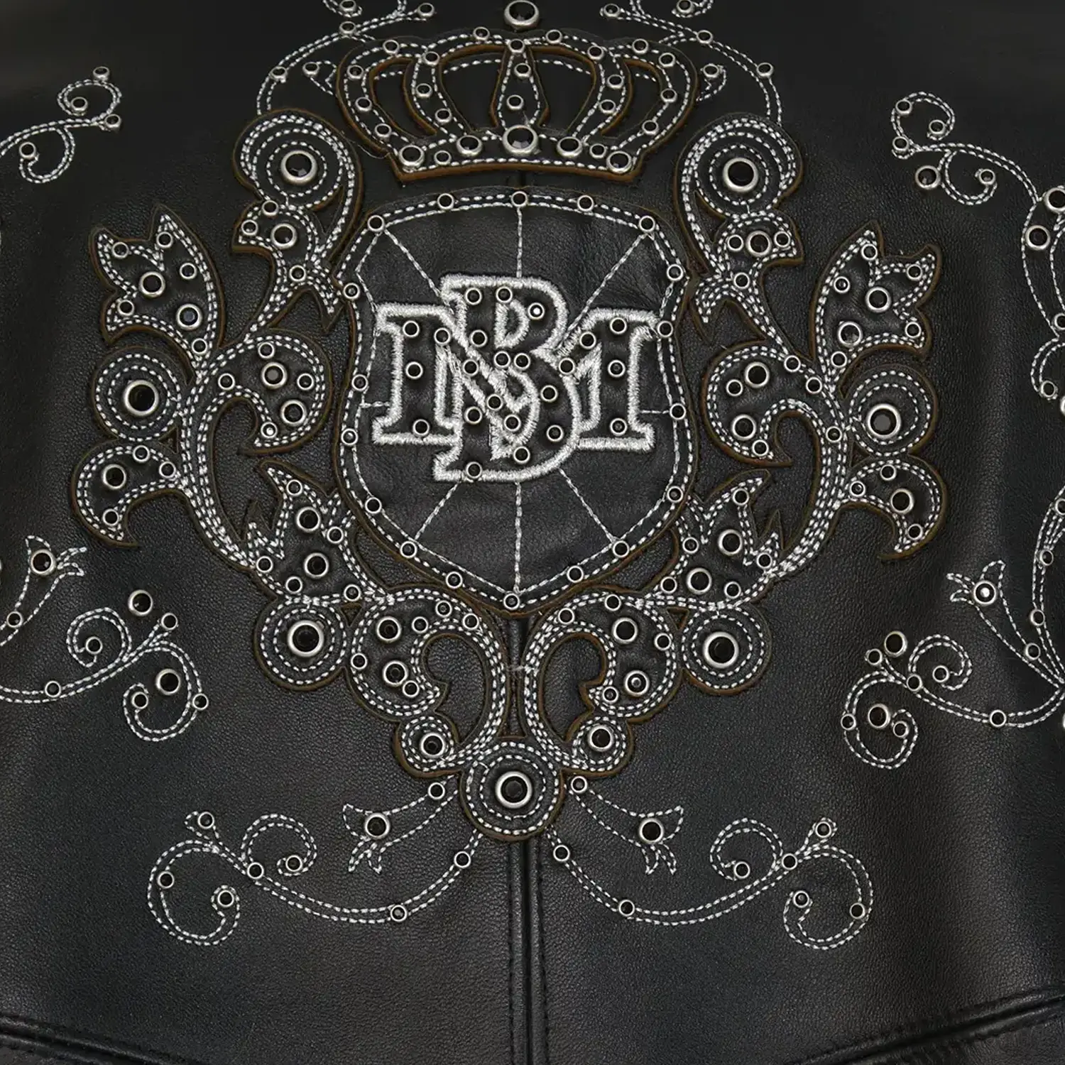 Men's Shoulder Crest Leather Jacket - Image 6