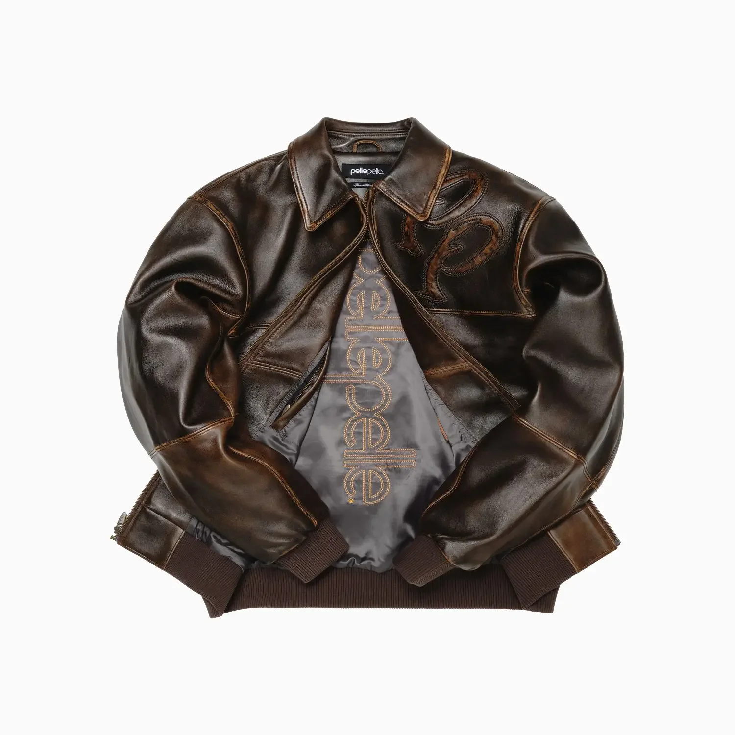 Men's Two Tone Pelle Leather Jacket - Image 3