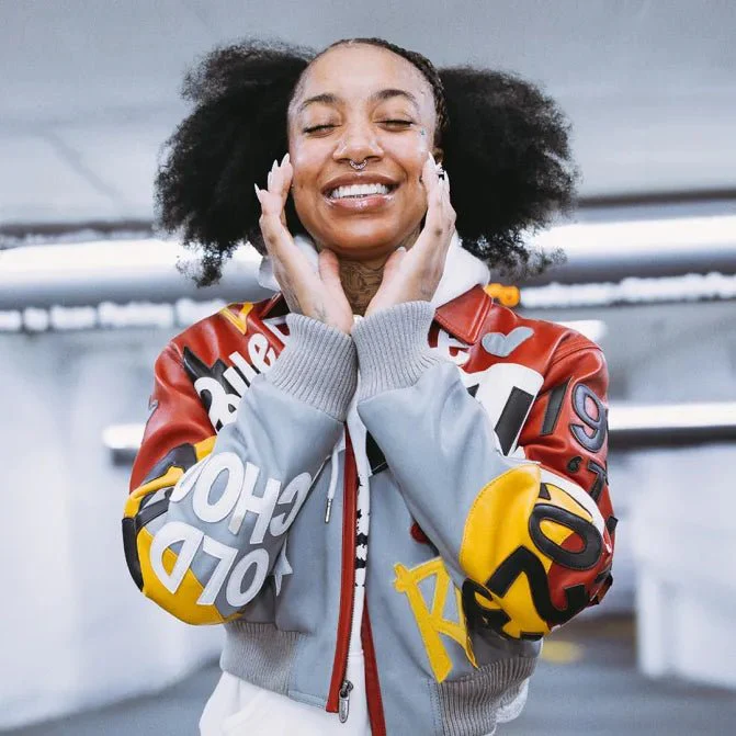 Women's 50 Years Of Hip Hop Crop Leather Jacket - Image 5