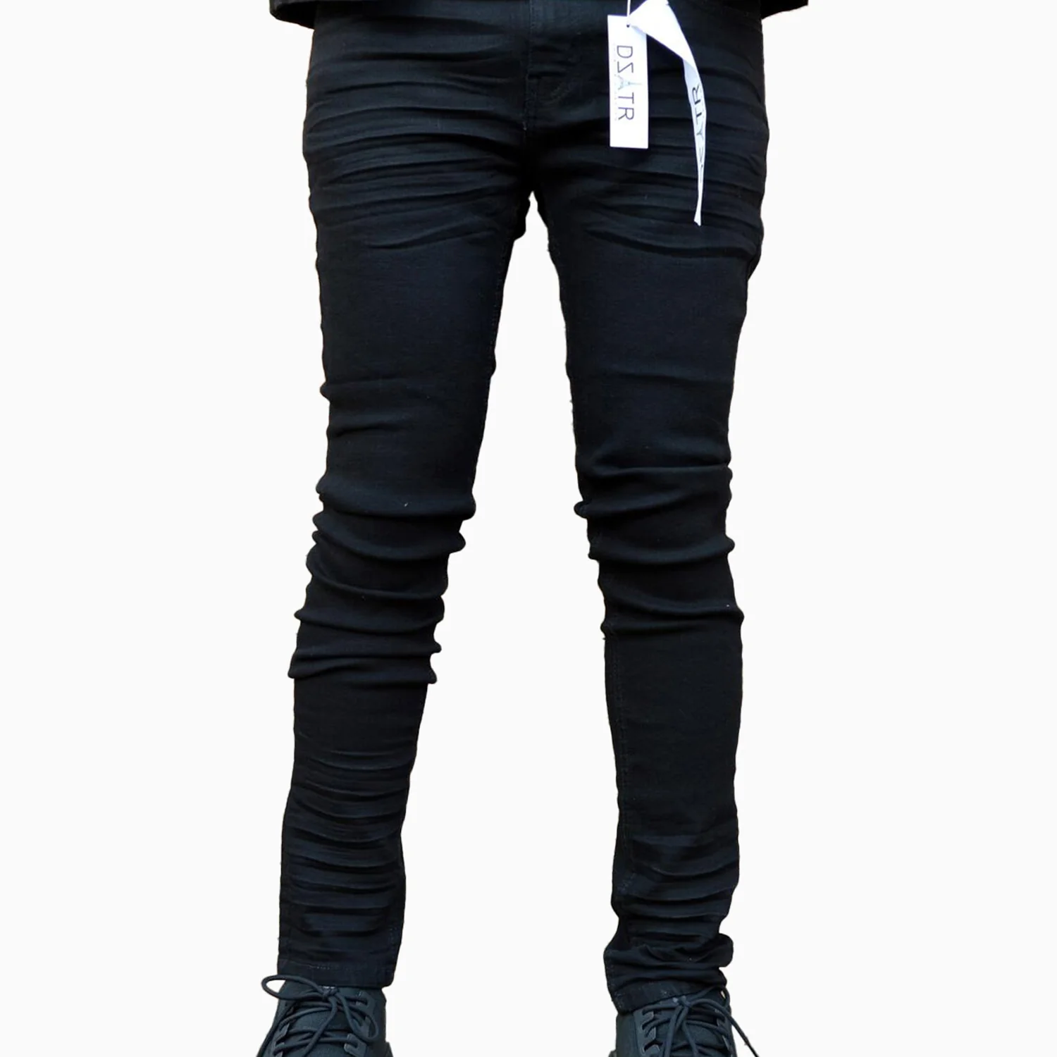 Men's Black 3D Whisker Jean Skinny Pant - Image 2