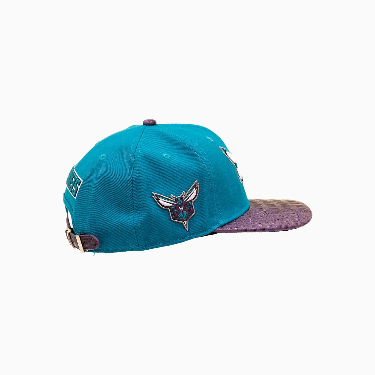 Charlotte Hornets NBA Leather Visor Snapback Hat - Image 3