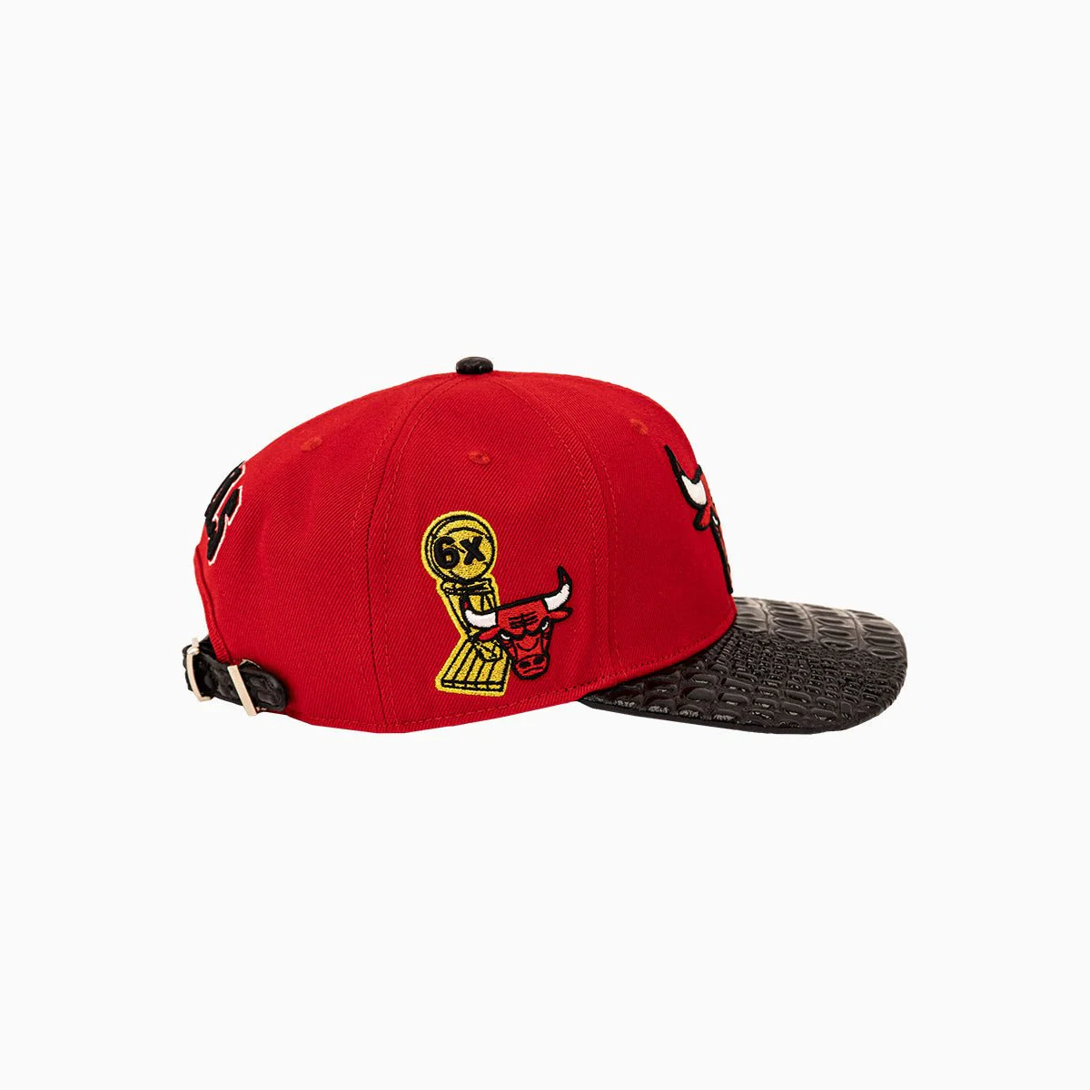 Chicago Bulls NBA Leather Visor Snapback Hat - Image 3