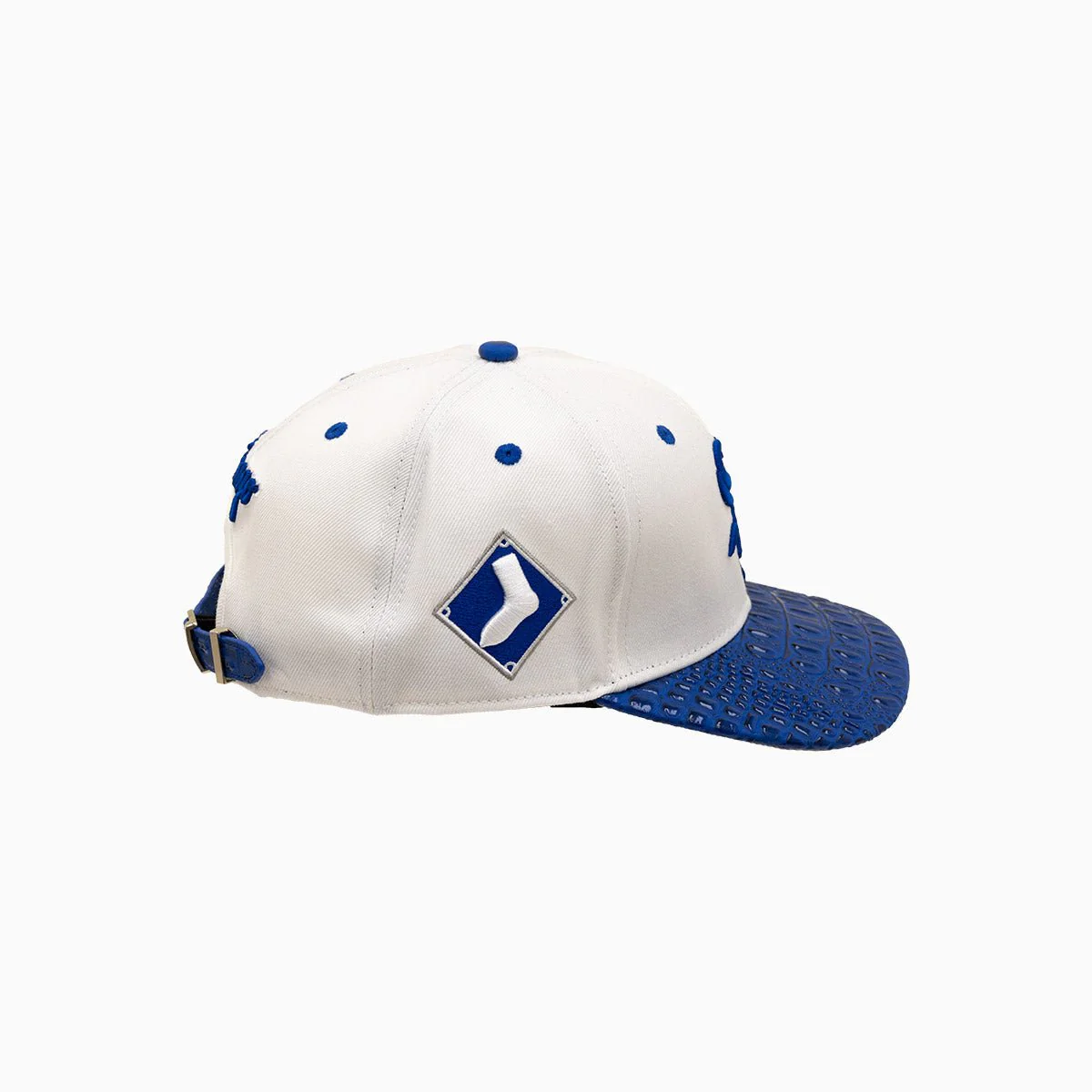 Chicago White Sox MLB Leather Visor Wool Snapback Hat - Image 3