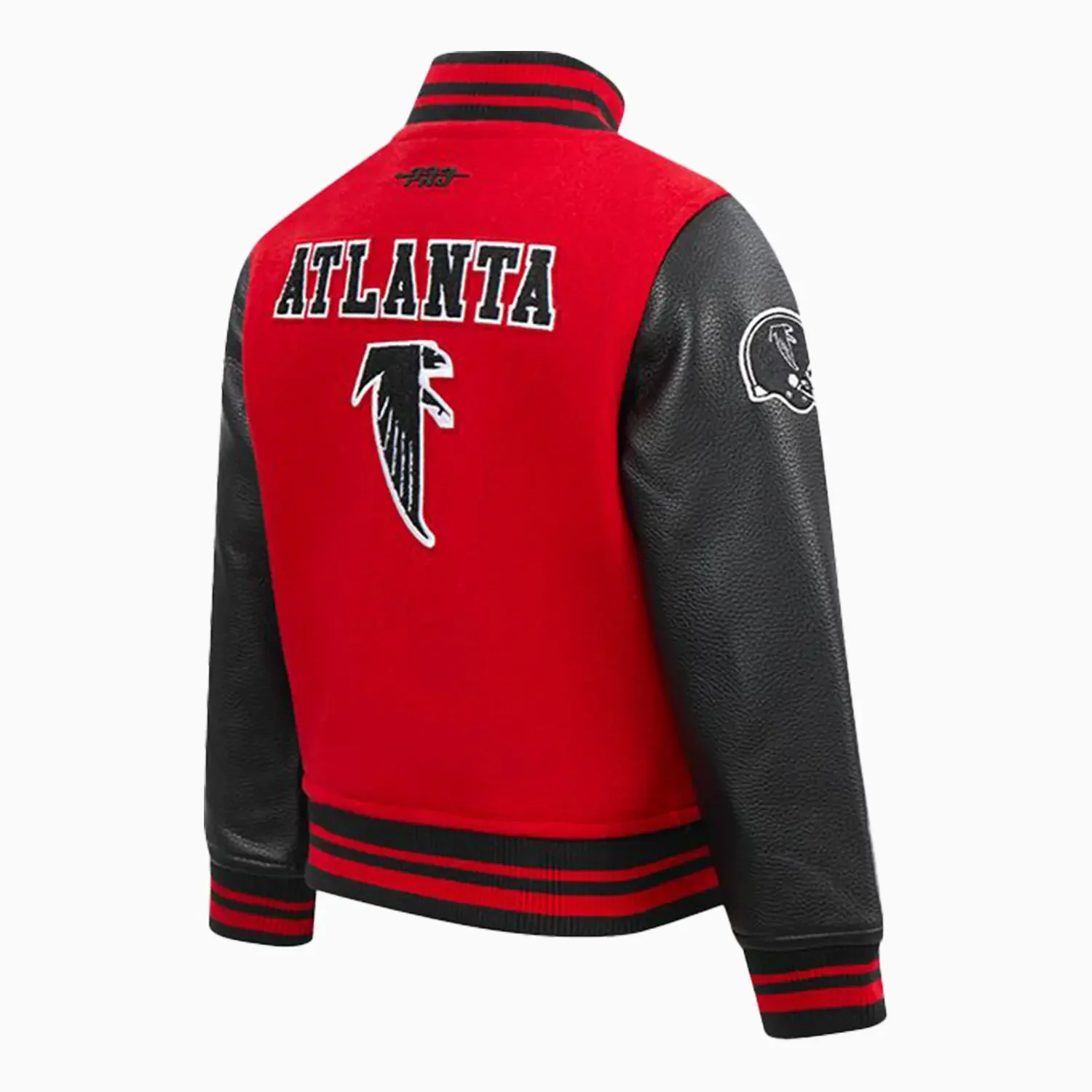 Kid's Atlanta Falcons NFL Retro Classic Rib Wool Varsity Jacket - Image 4