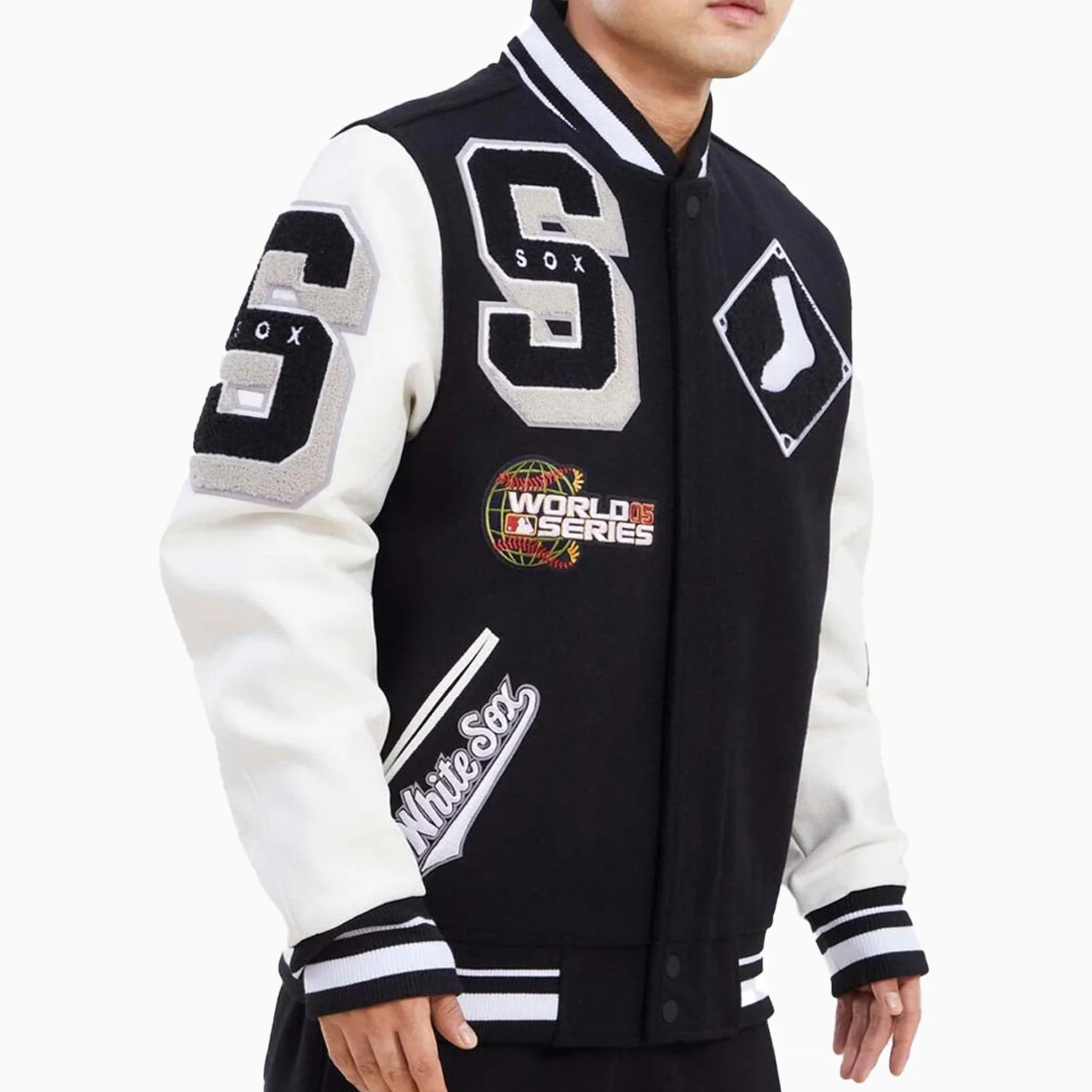 Men's Chicago White Sox Logo Varsity Jacket - Image 4