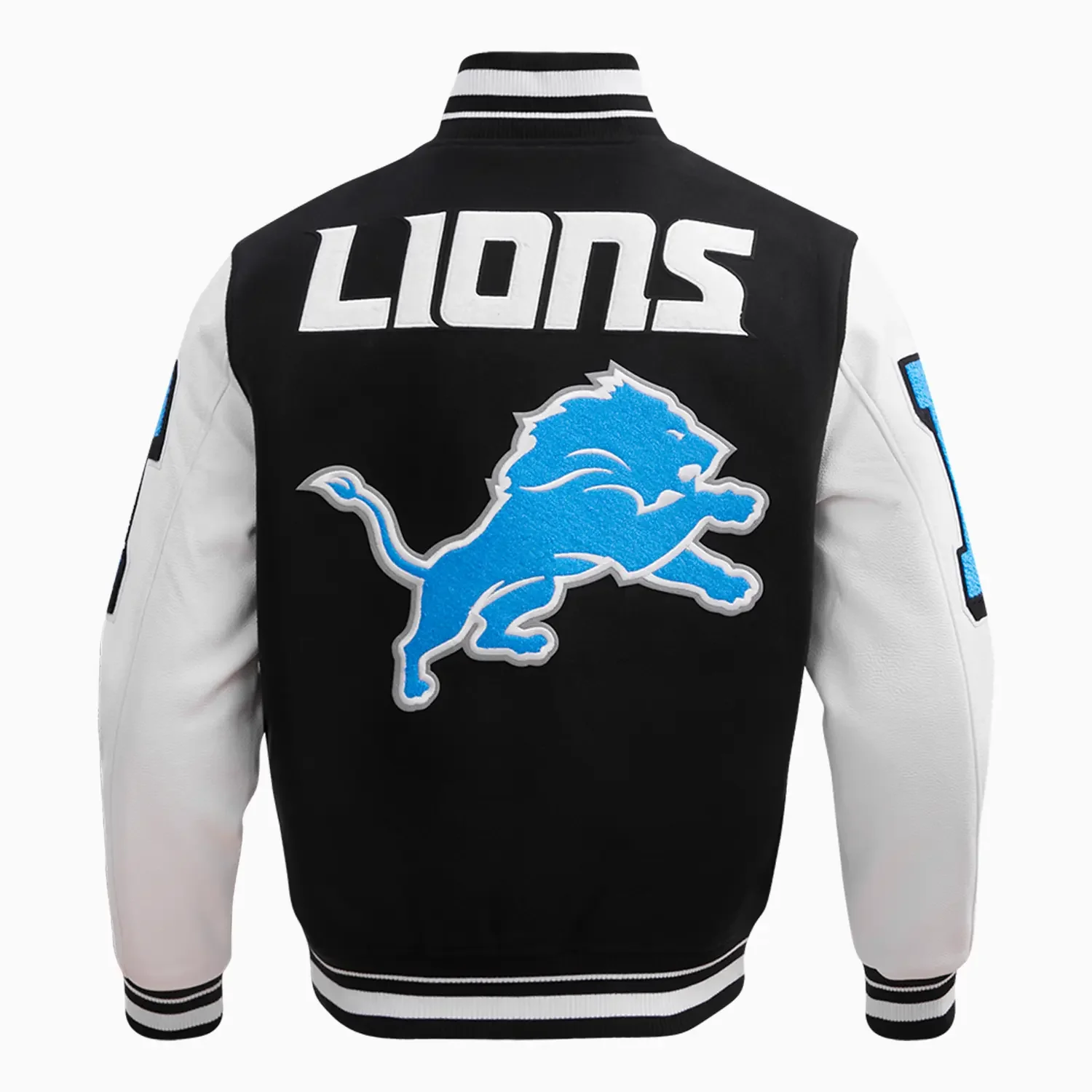 Men's Detroit Lions NFL Mash Up Rib Wool Varsity Jacket - Image 2