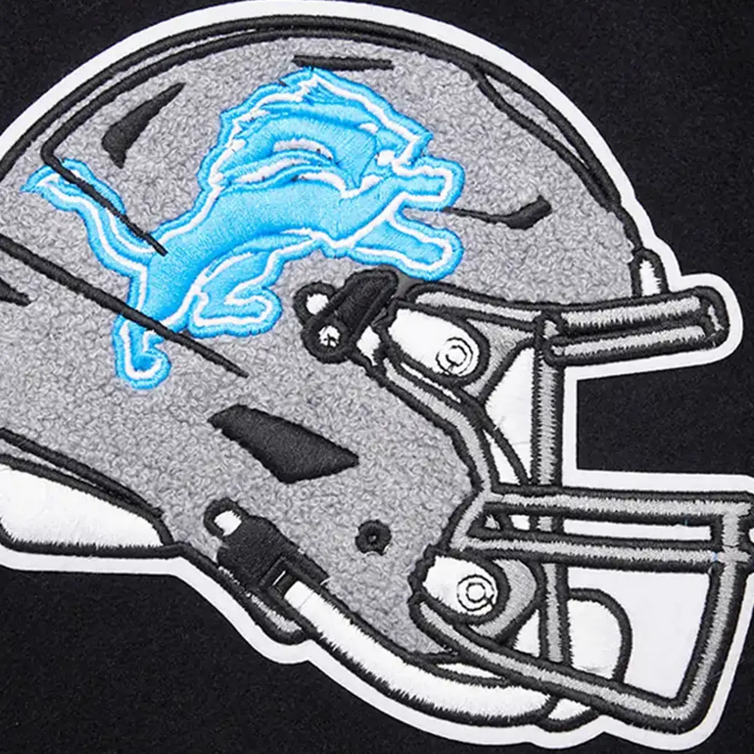 Men's Detroit Lions NFL Mash Up Rib Wool Varsity Jacket - Image 9