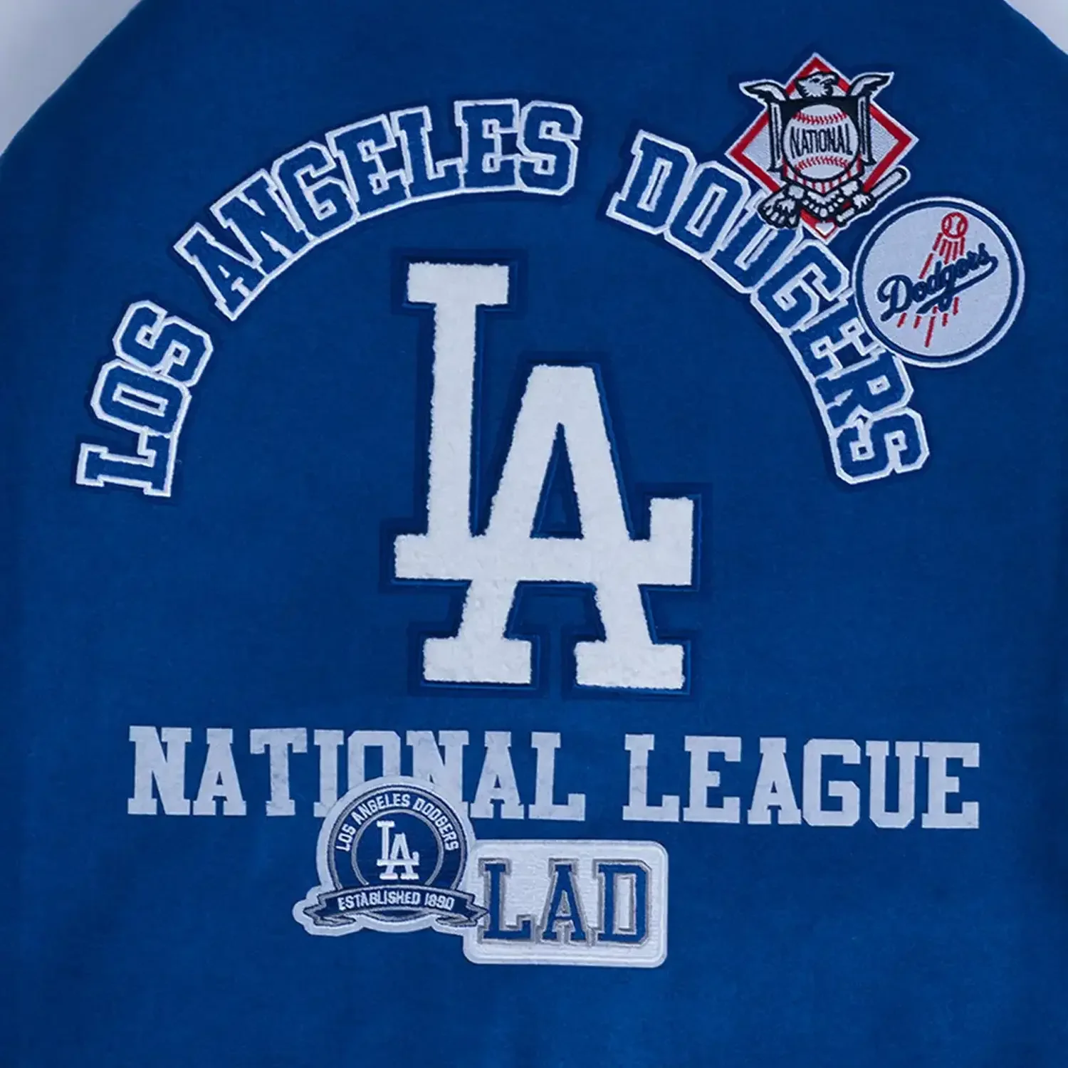 Men's Los Angeles Dodgers MLB Area Code Rib Wool Varsity Jacket - Image 7