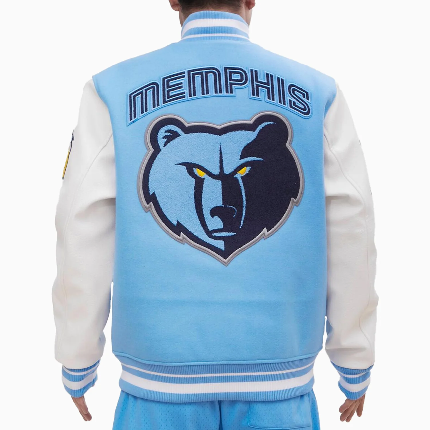 Men's Memphis Grizzlies NBA Retro Classic Rib Wool Varsity Jacket - Image 2
