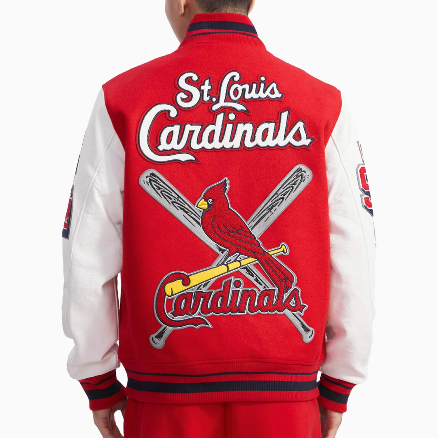 Men's St. Louis Cardinals MLB Mash Up Rib Wool Varsity Jacket - Image 2