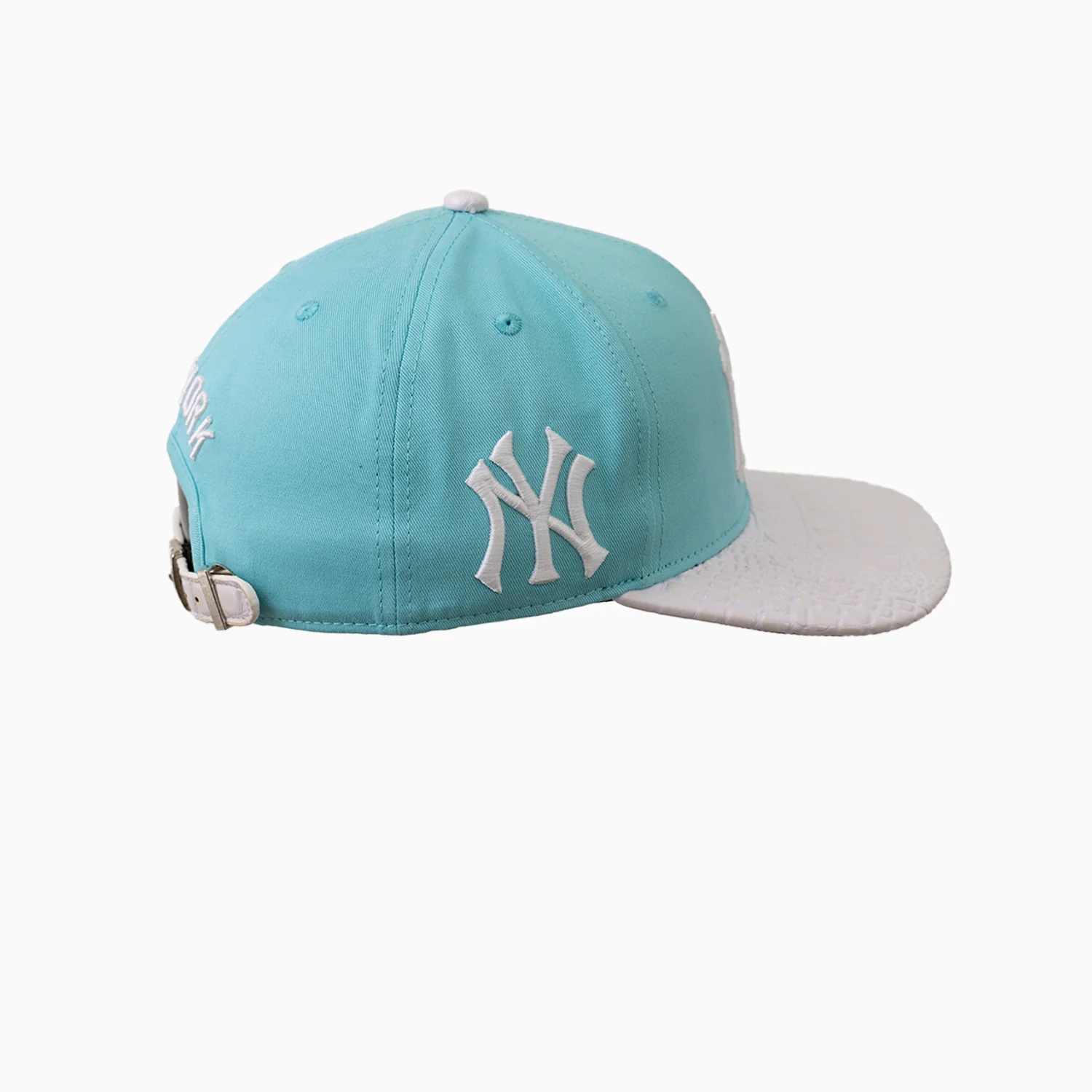 New York Yankees MLB Leather Visor Strapback Hat - Image 4