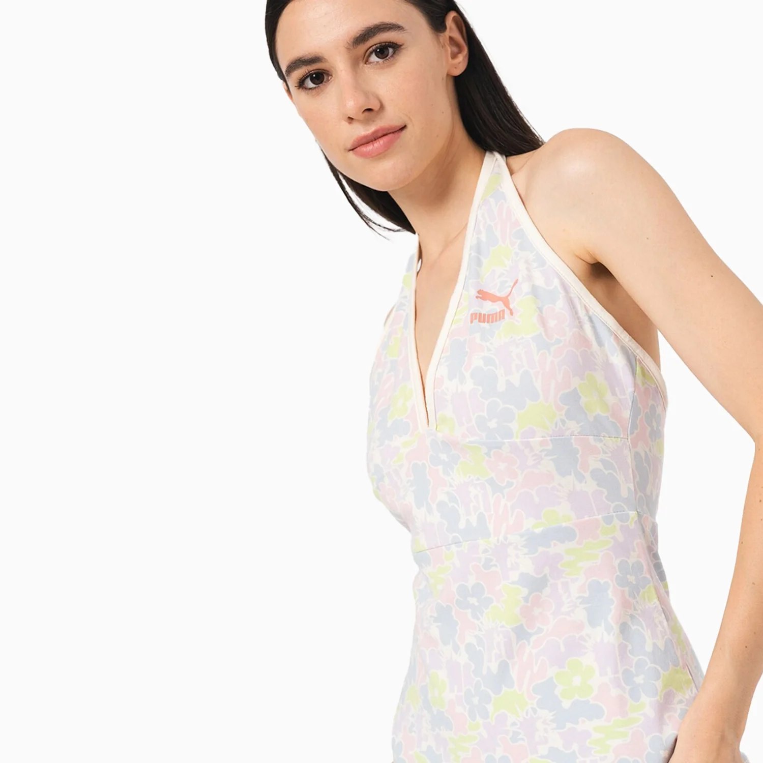 Women's Classic Summer Resort AOP Halterneck Dress - Image 4