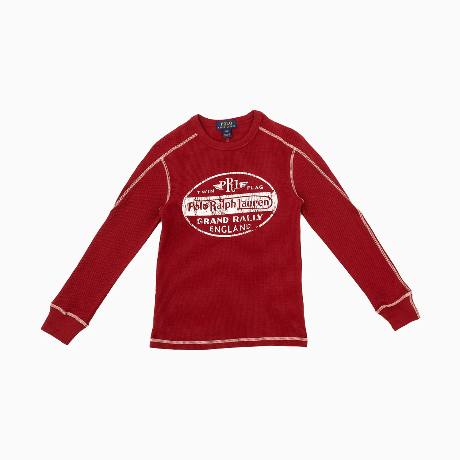 Kid's Waffle Knit Long Sleeve Crew Neck Shirt