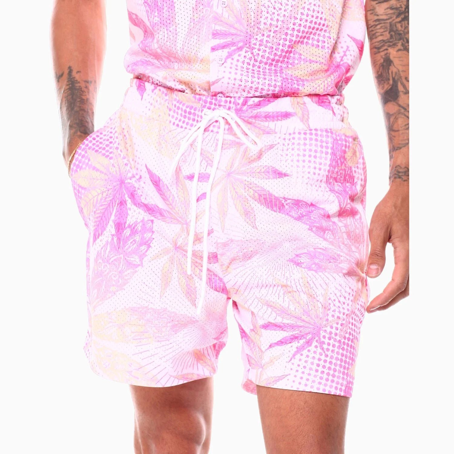Men's Floral Print Mesh Outfit - Image 7