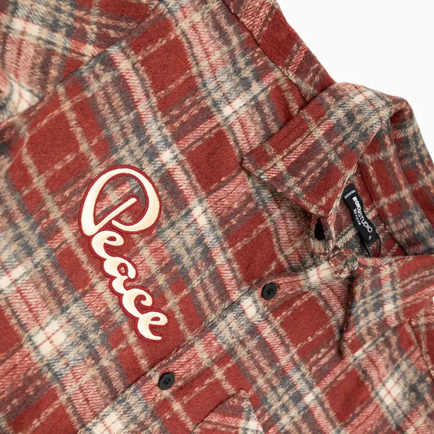 Men's Peace Heavy Flannel Shirt - Image 3