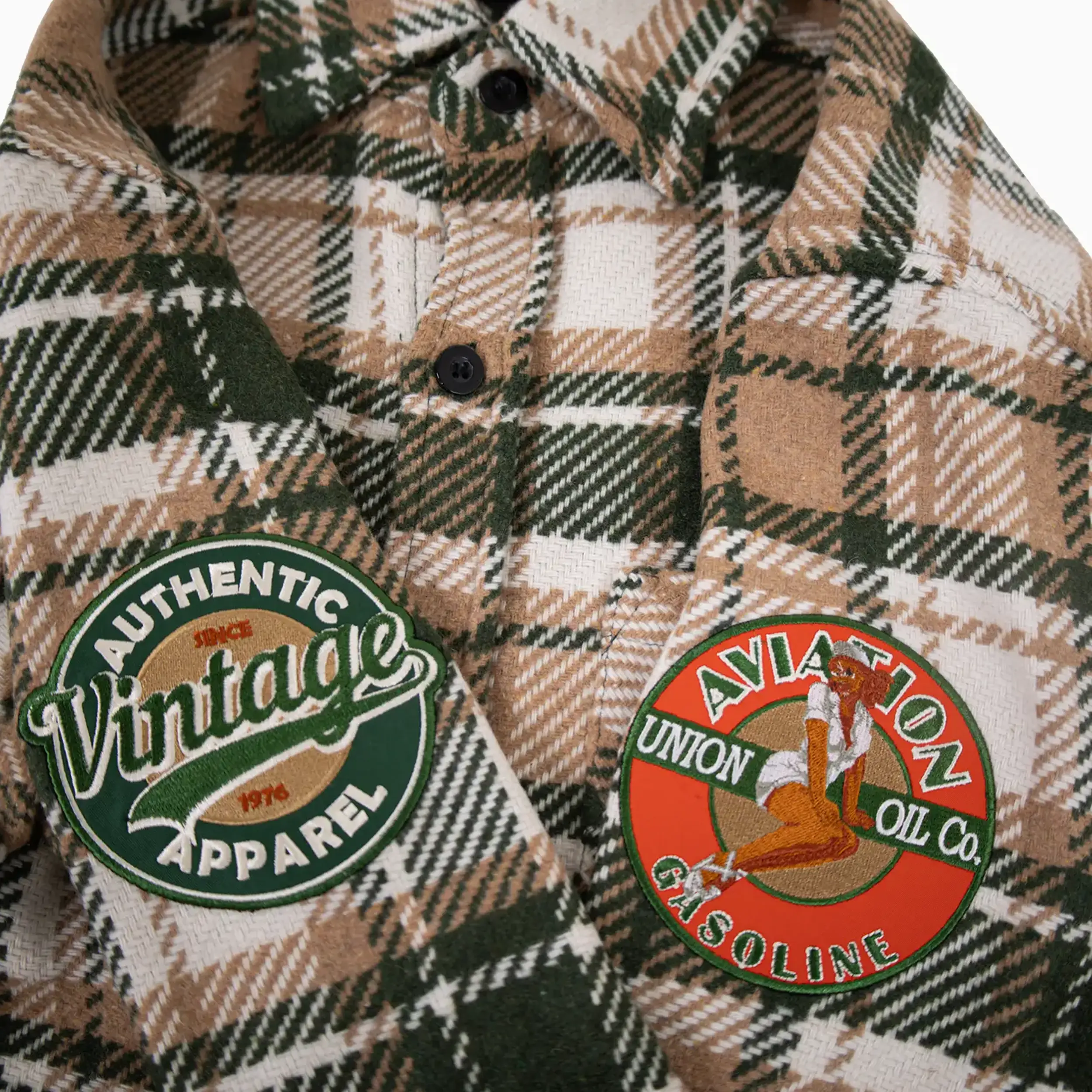 Men's Vintage Aviation Heavy Flannel Shacket Shirt - Image 4