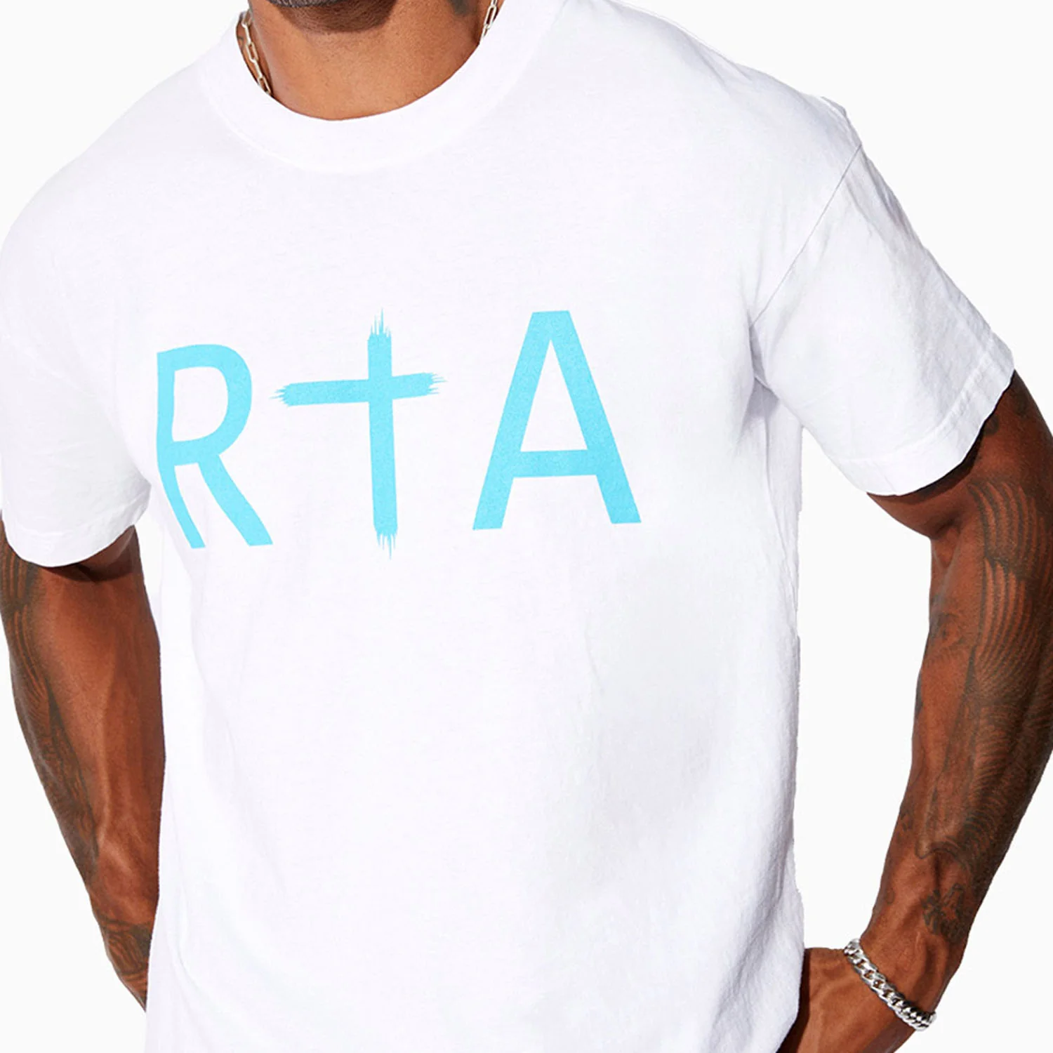 Men's Blue Logo Short Sleeve T-Shirt - Image 5