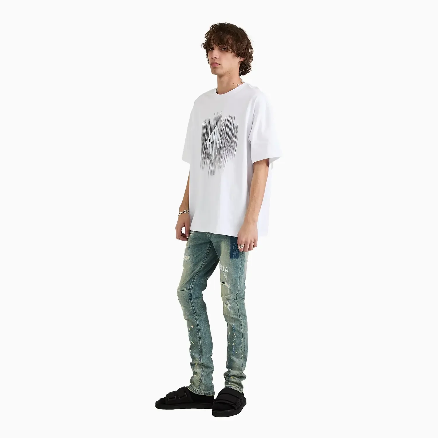 Men's Colin Etched Monogram Crew T-Shirt - Image 3