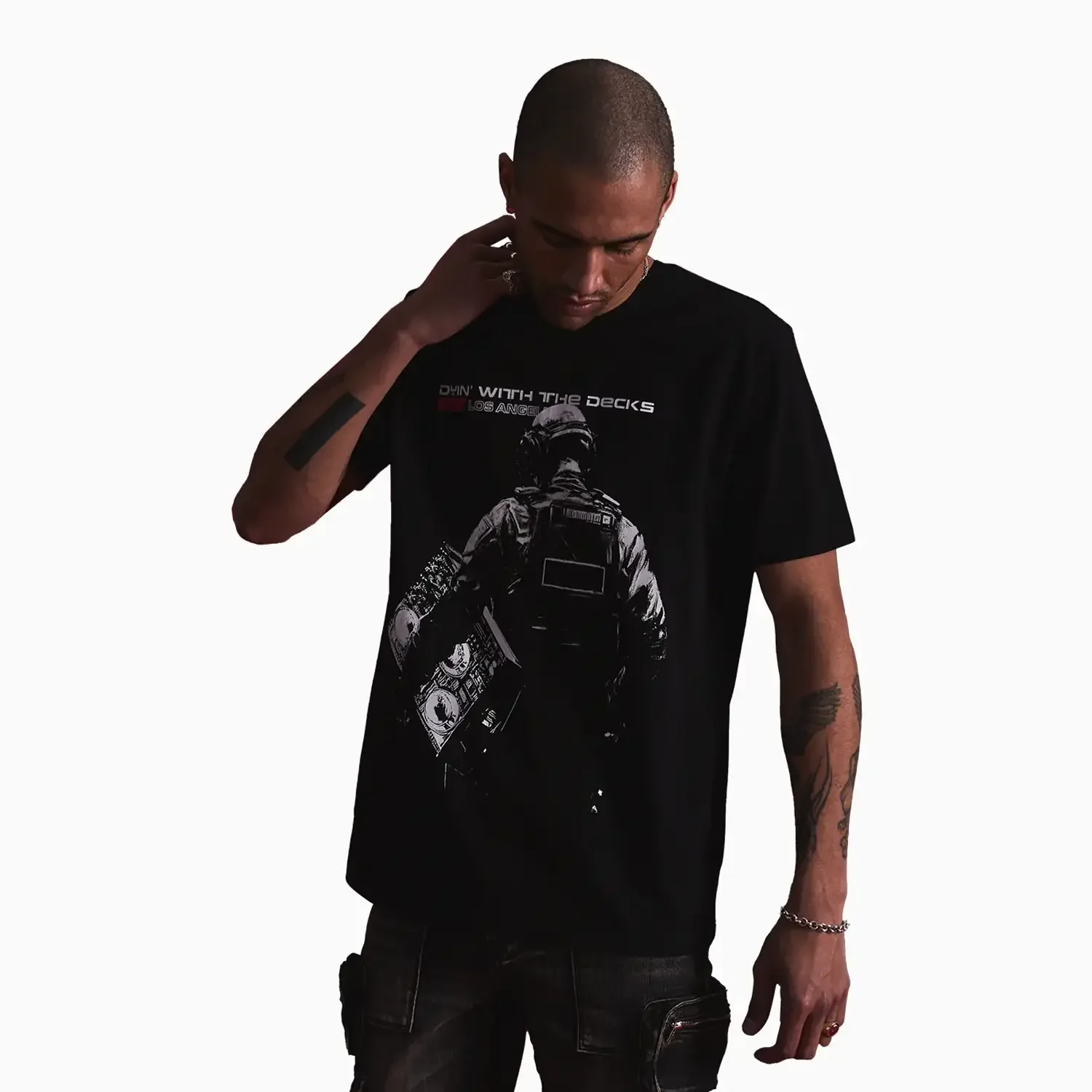 Men's Liam Black Deck T-Shirt - Image 3