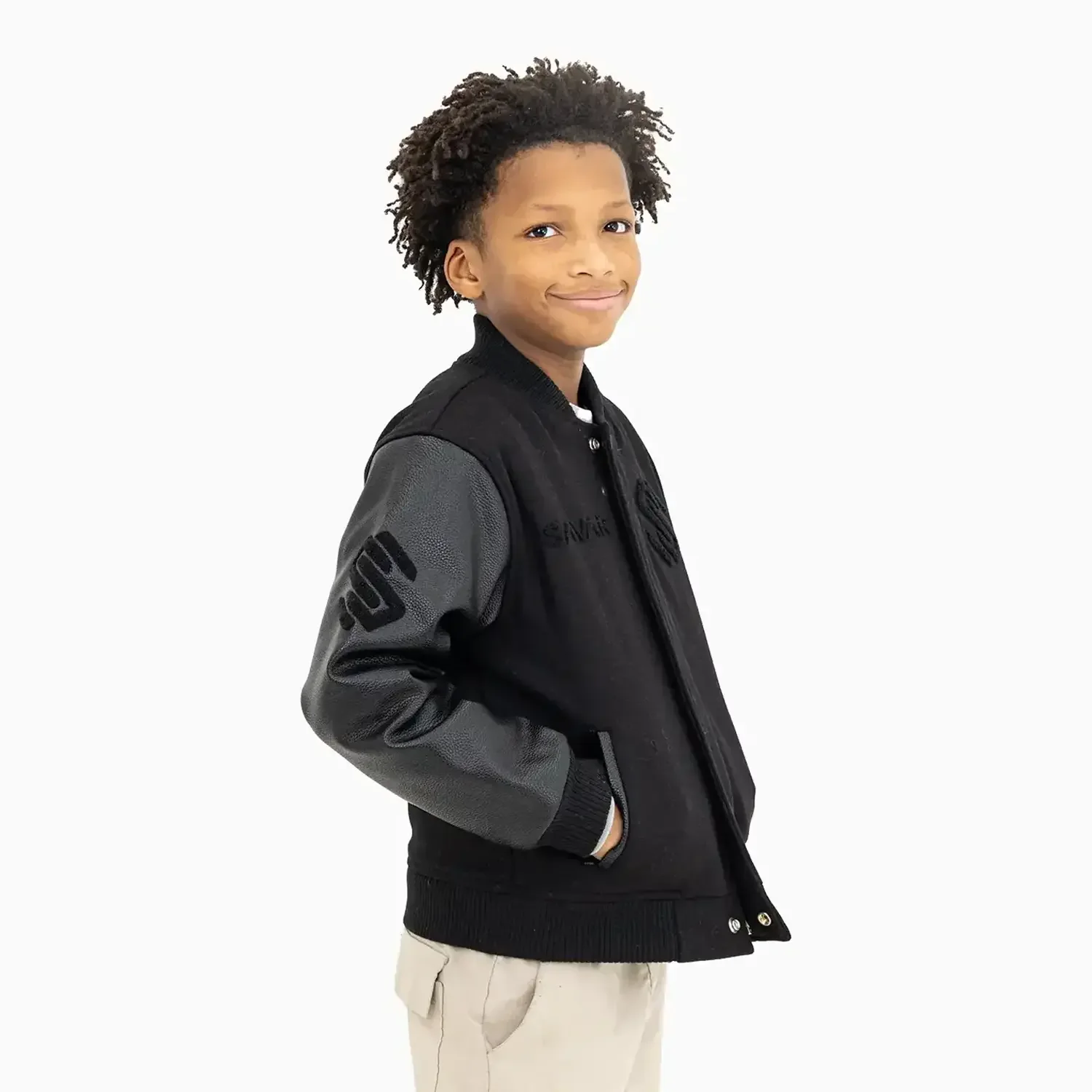 Kid's Circle Wool Varsity Jacket - Image 3