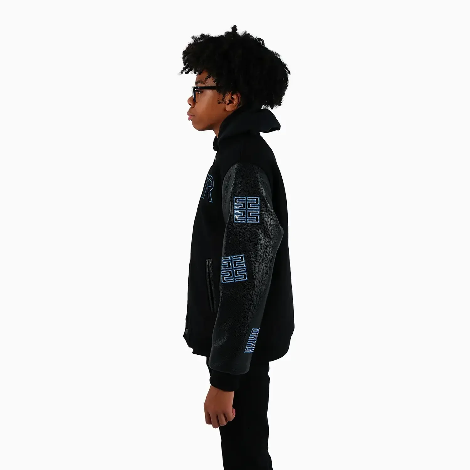 Kid's Reflective Wool Varsity Jacket - Image 3