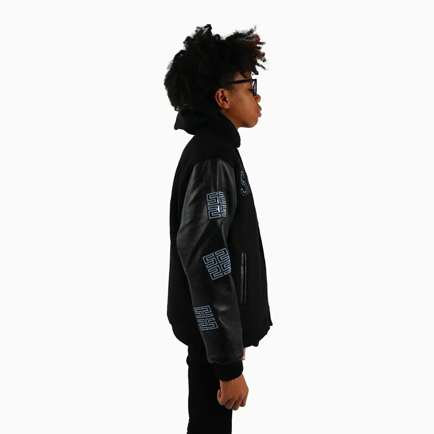 Kid's Reflective Wool Varsity Jacket - Image 4