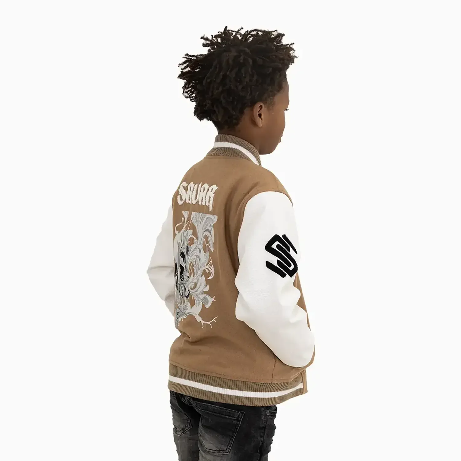 Kid's Skull Wool Varsity Jacket - Image 4
