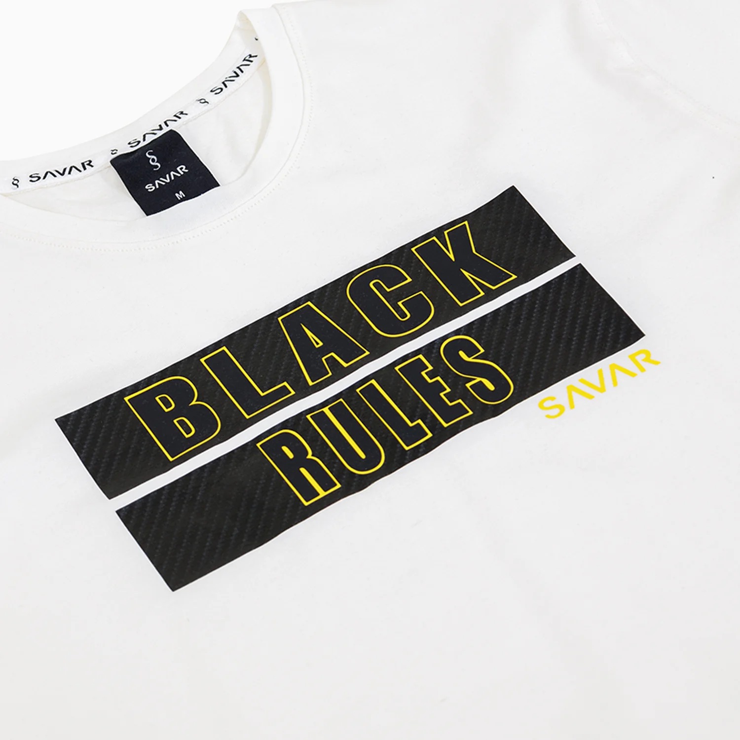 Men's Black Rules Outline Crew Neck T-Shirt - Image 3