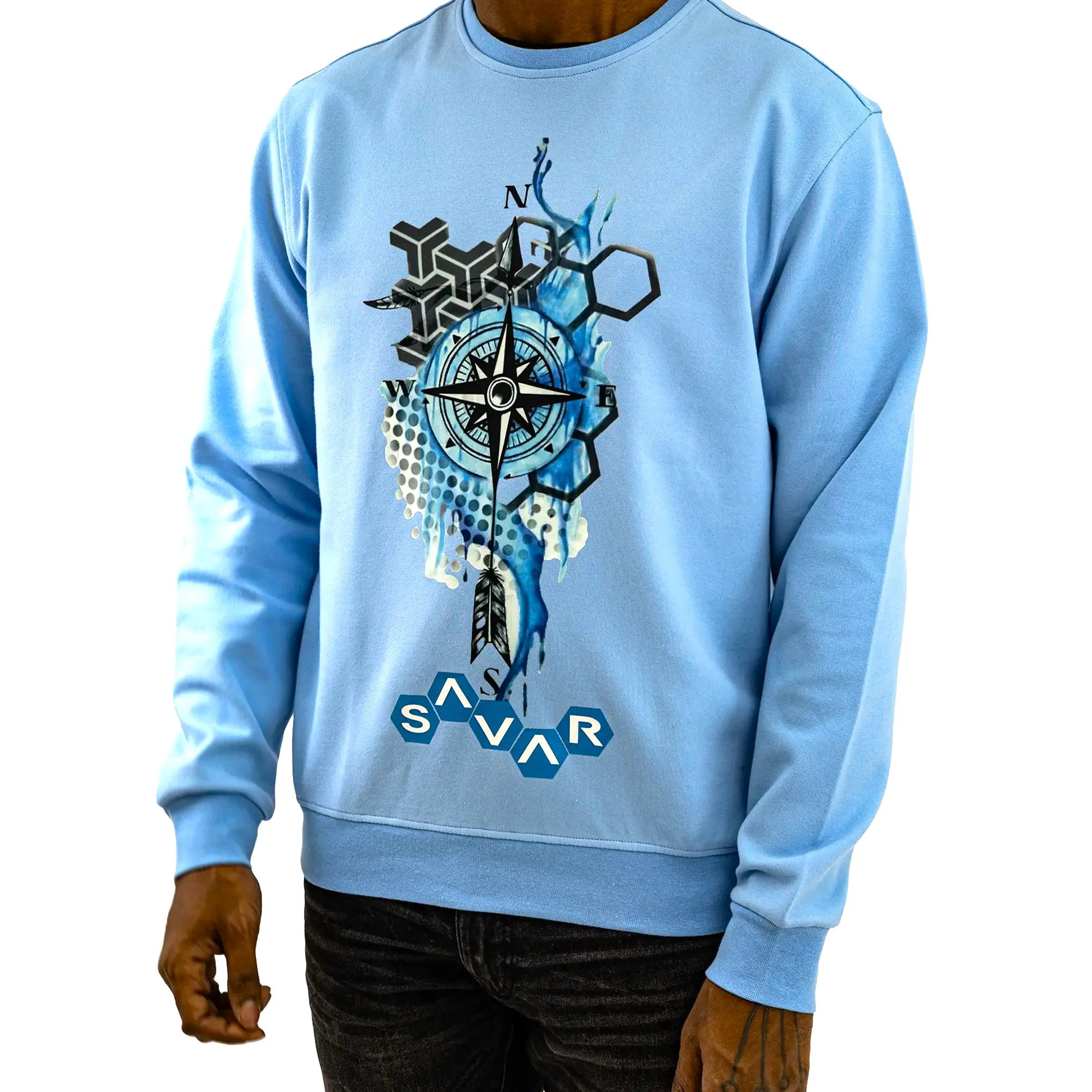 Men's Compass Crew Neck Sweatshirt - Image 3