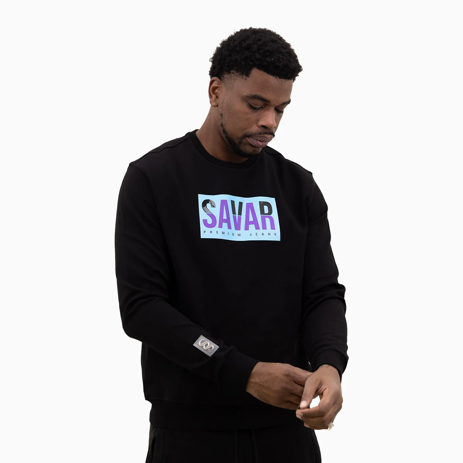 Men's Premium Shiny Gel Crew Neck Sweatshirt - Image 3