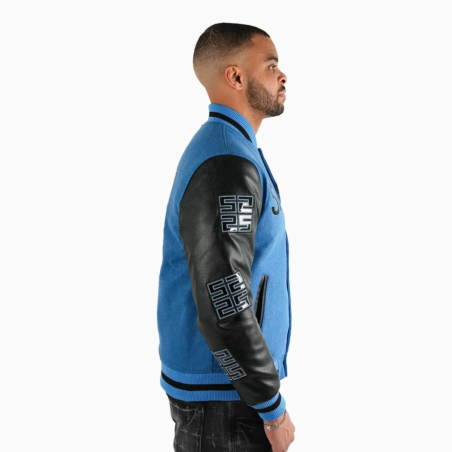 Men's Reflective Wool Varsity Jacket - Image 3