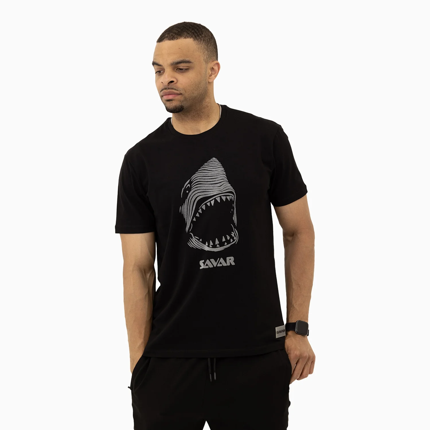 Men's Savar Shark Short Sleeve Logo T-Shirt - Image 3