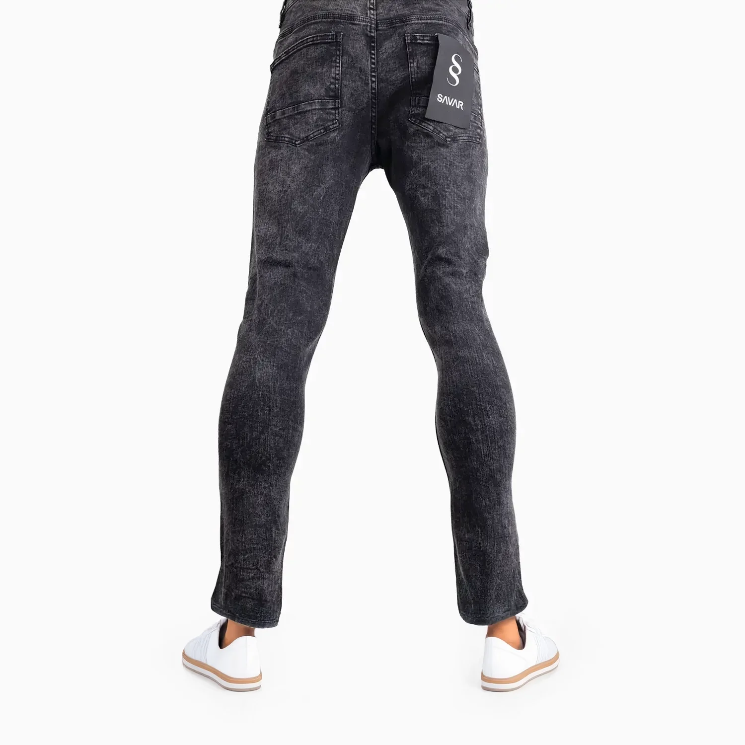 Men's Slim Fit Plain Washed Jeans Pant - Image 2