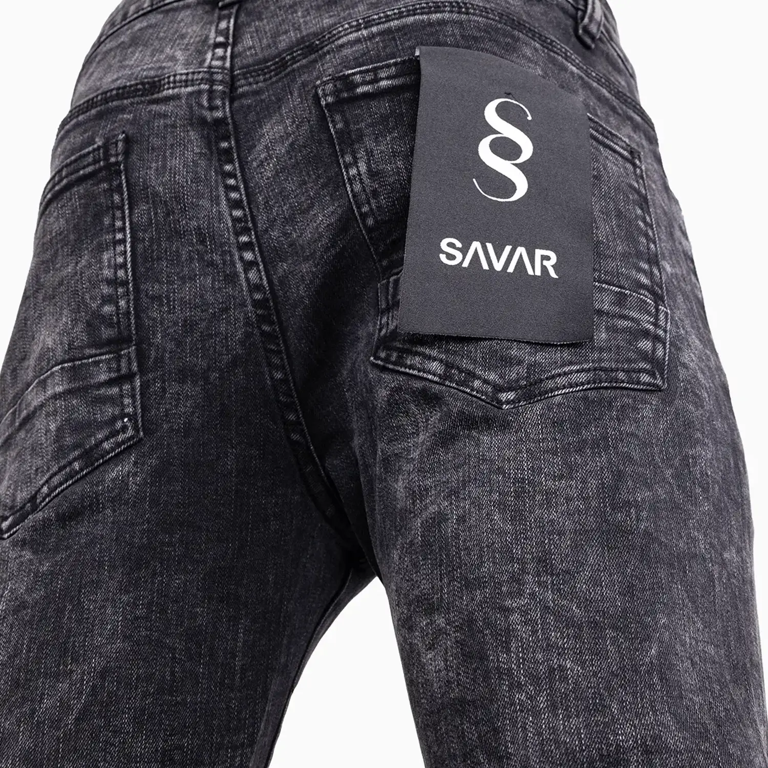 Men's Slim Fit Plain Washed Jeans Pant - Image 3