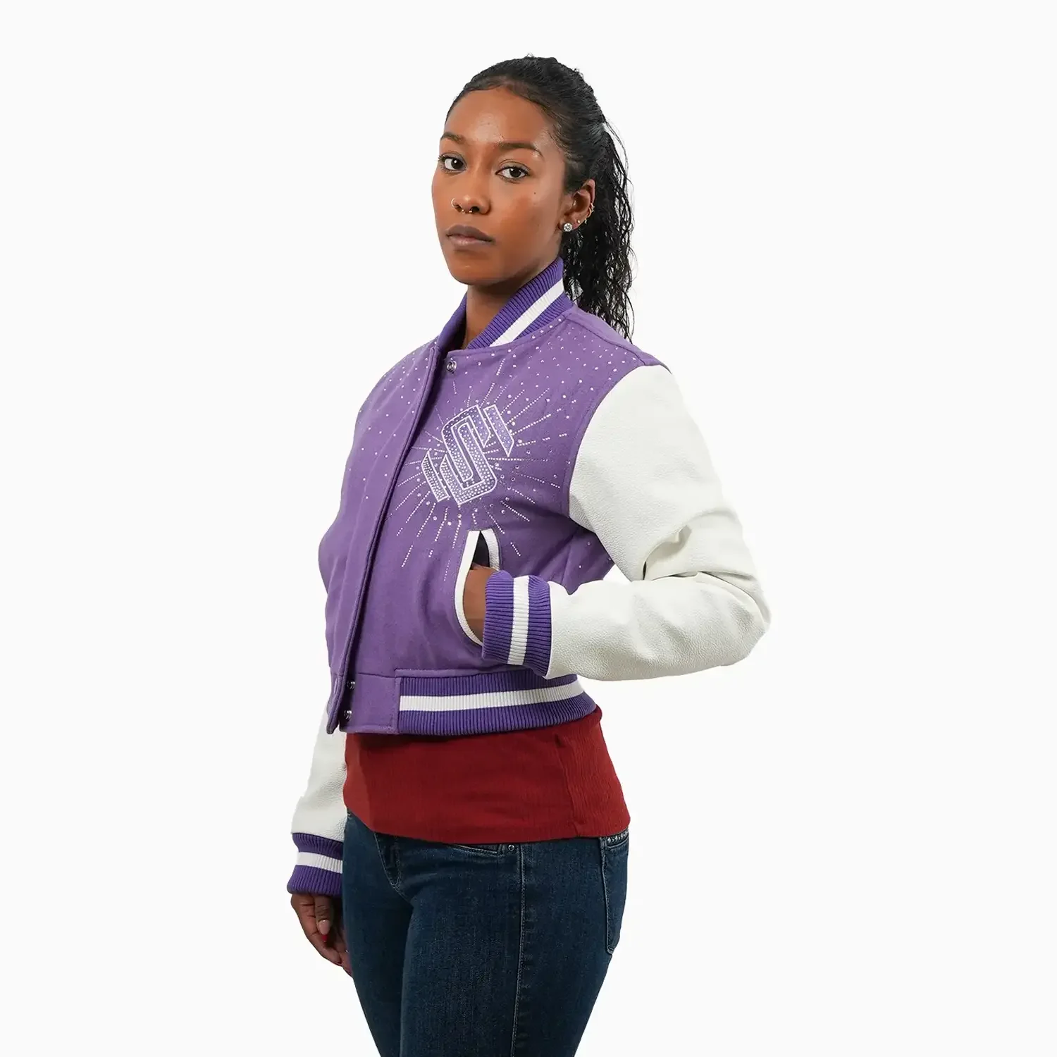 Women's Classic Wool Varsity Jacket - Image 2