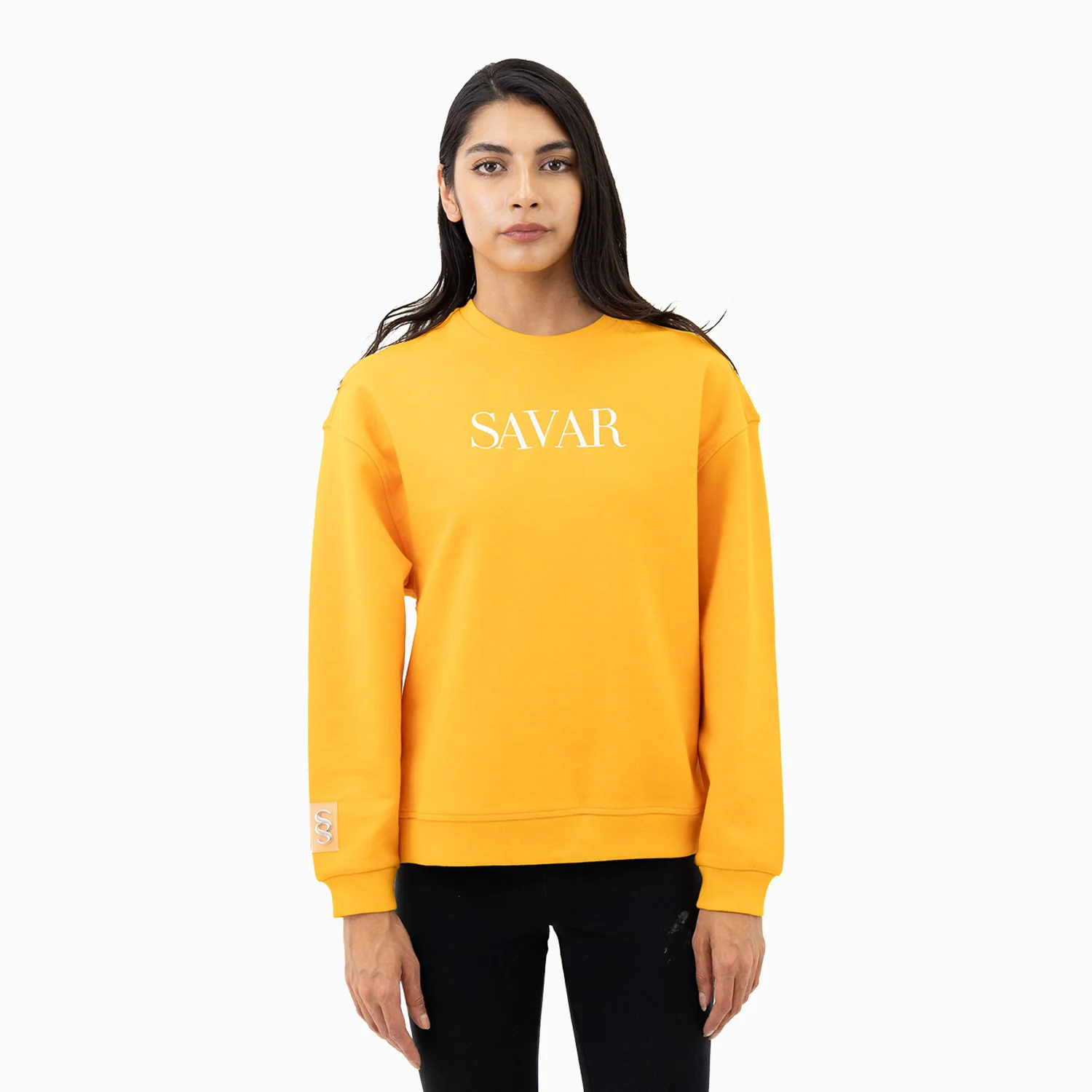 Women's Embroidery Crew Neck Sweatshirt - Image 2