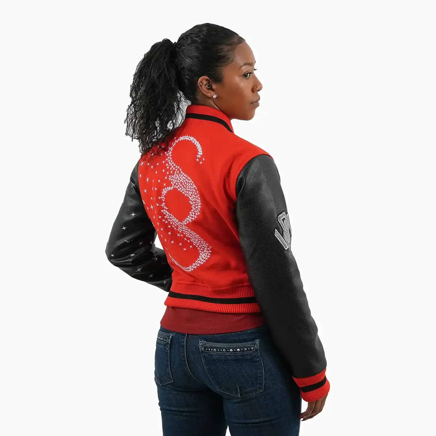 Women's Faded Wool Varsity Jacket - Image 2