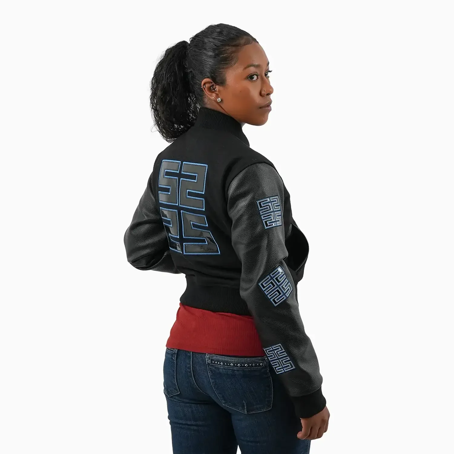 Women's Reflective Wool Varsity Jacket - Image 2