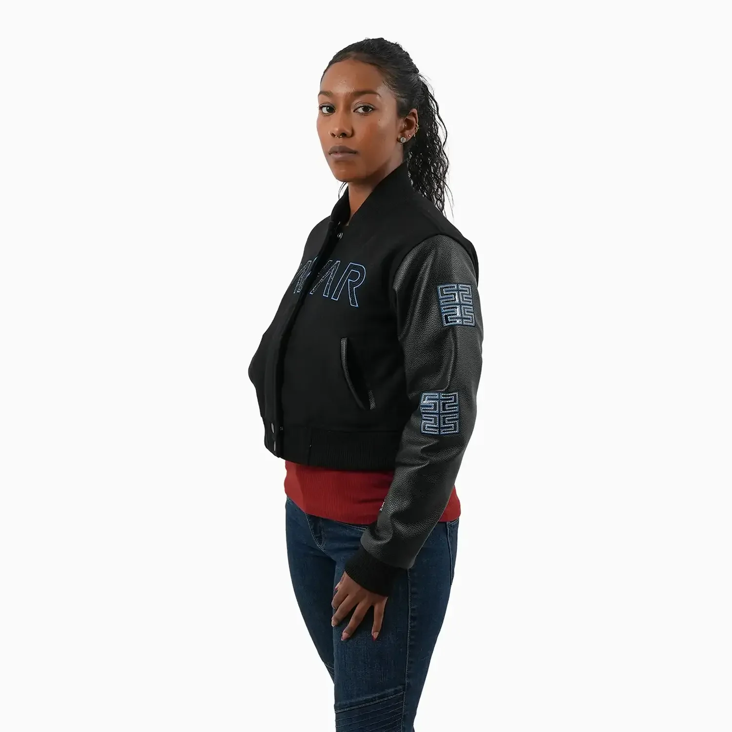 Women's Reflective Wool Varsity Jacket - Image 4