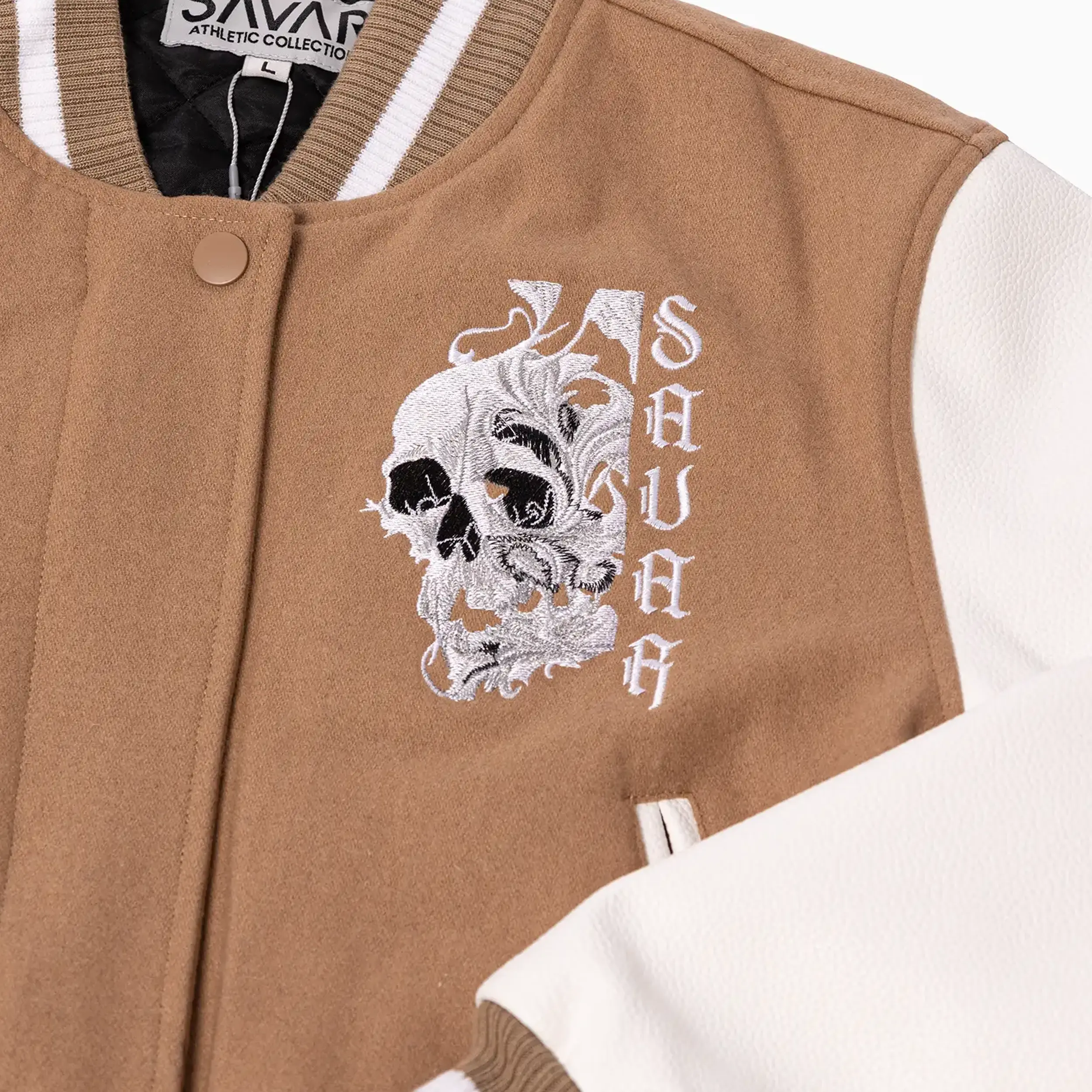Women's Skull Wool Varsity Jacket - Image 11