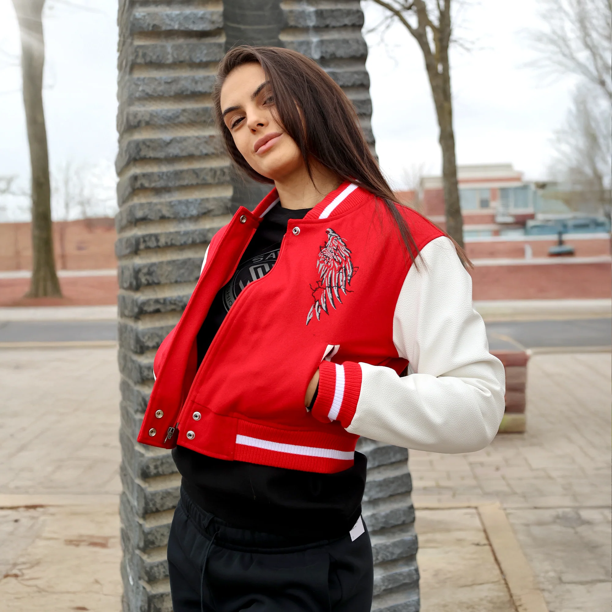 Women's Wings Wool Varsity Jacket - Image 5