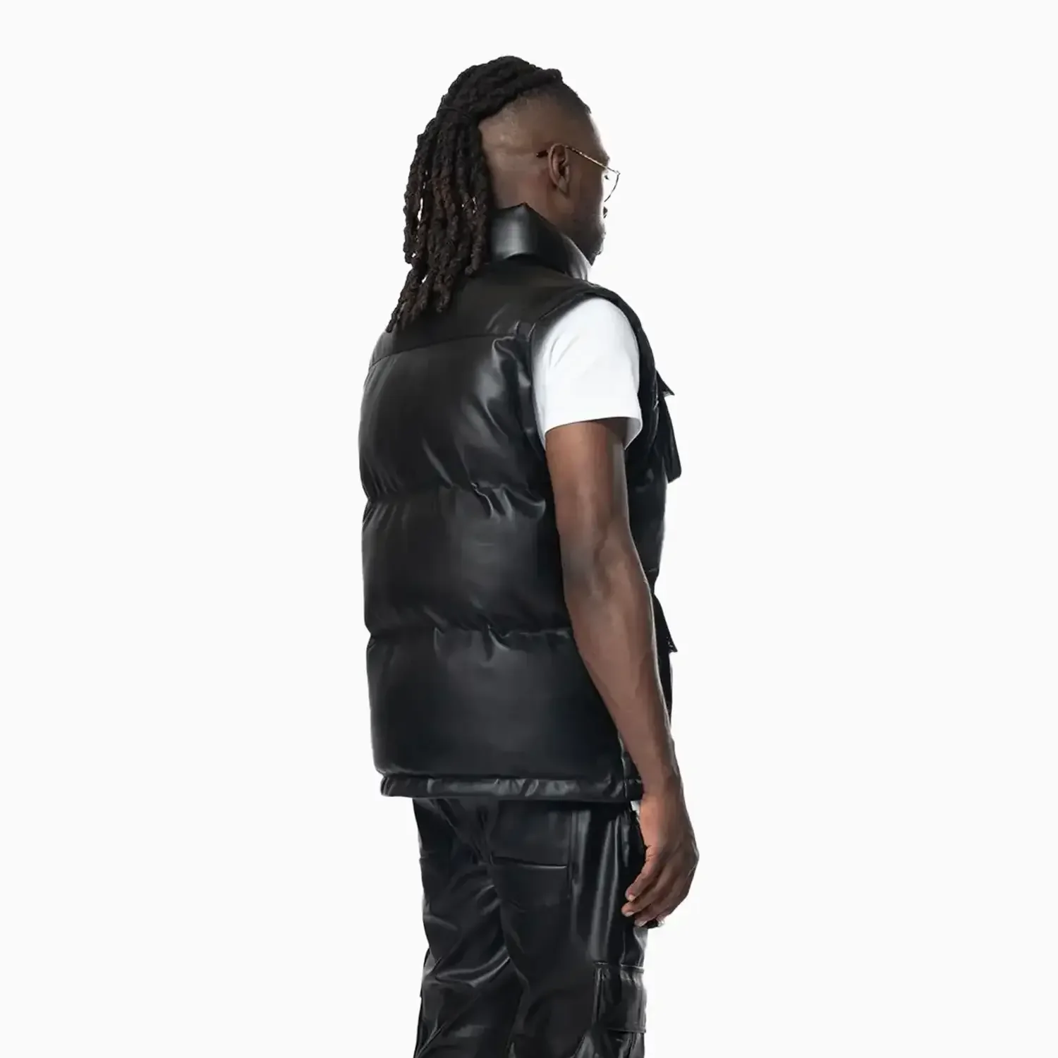 Men's Utility Vegan Leather Vest - Image 3