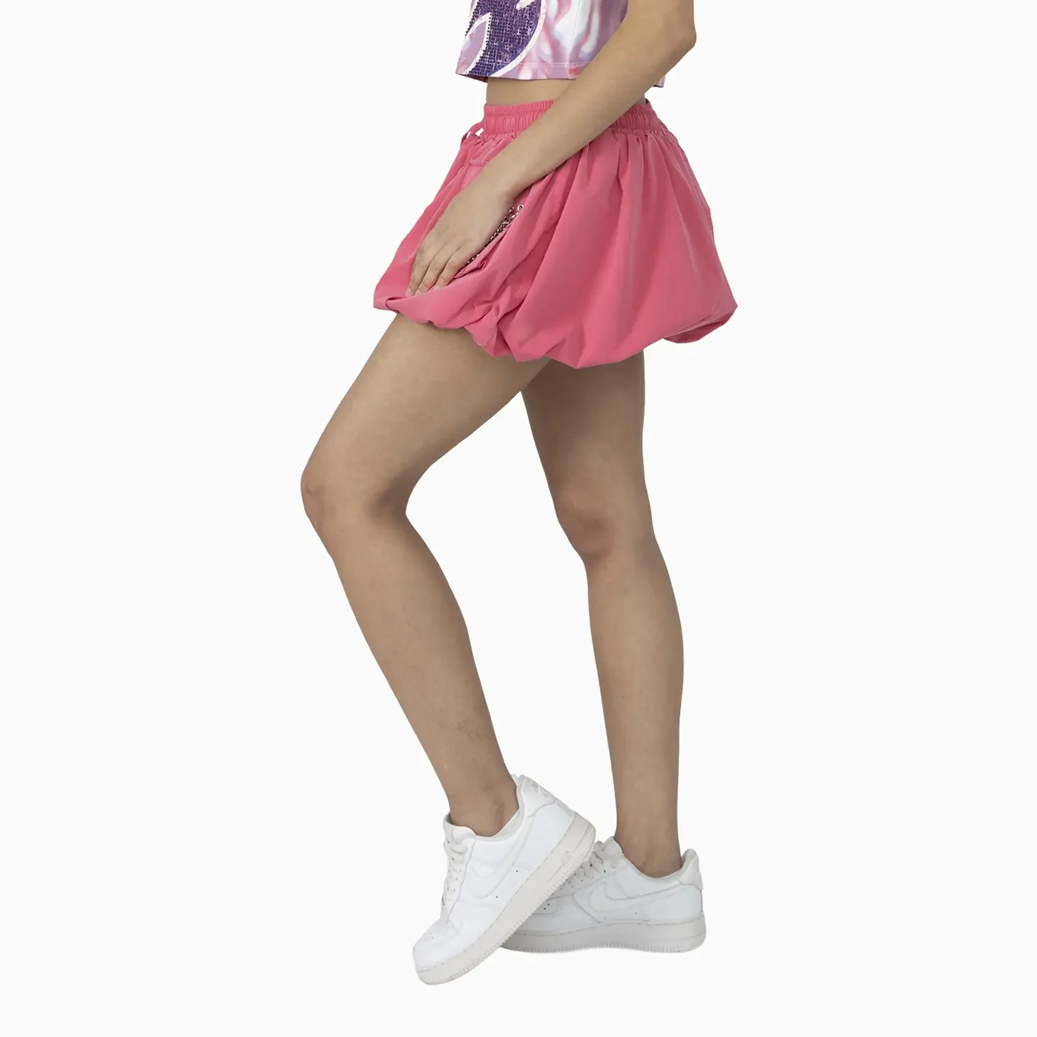 Women's Fitted Rhinestone Cropped T-Shirt and Skirt Outfit - Image 6