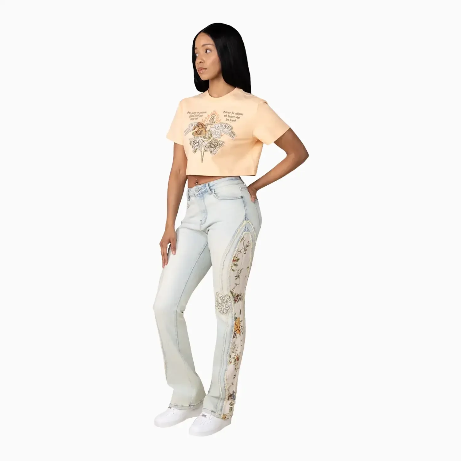 Women's High Rise Graphic Crop Outfit - Image 7