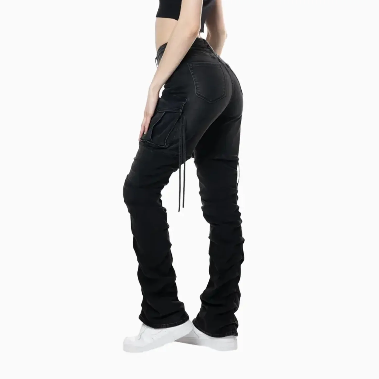 Women's High Rise Washed Stack Jeans Pant - Image 2