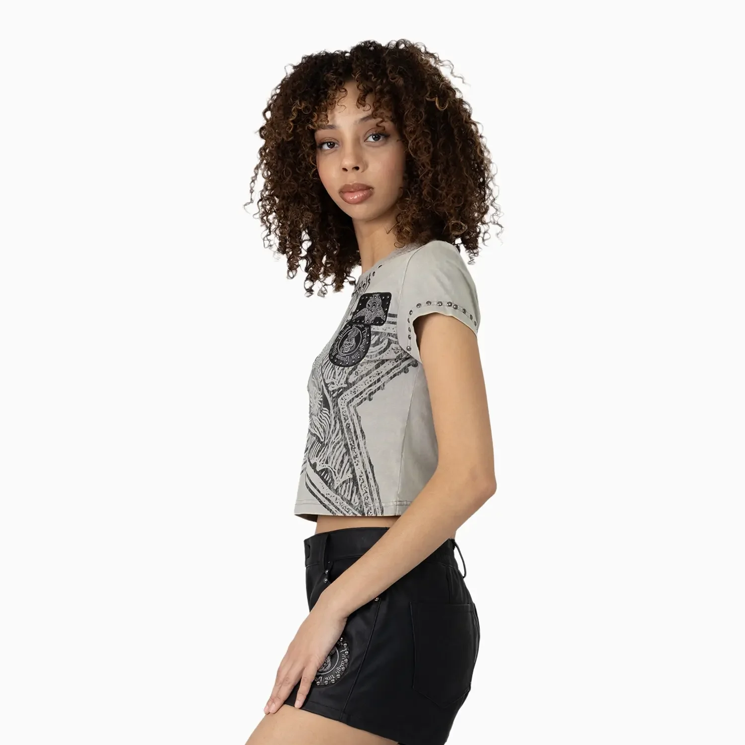 Women's Laser Printed Mid Rise Shorts and T-Shirt Outfit - Image 5
