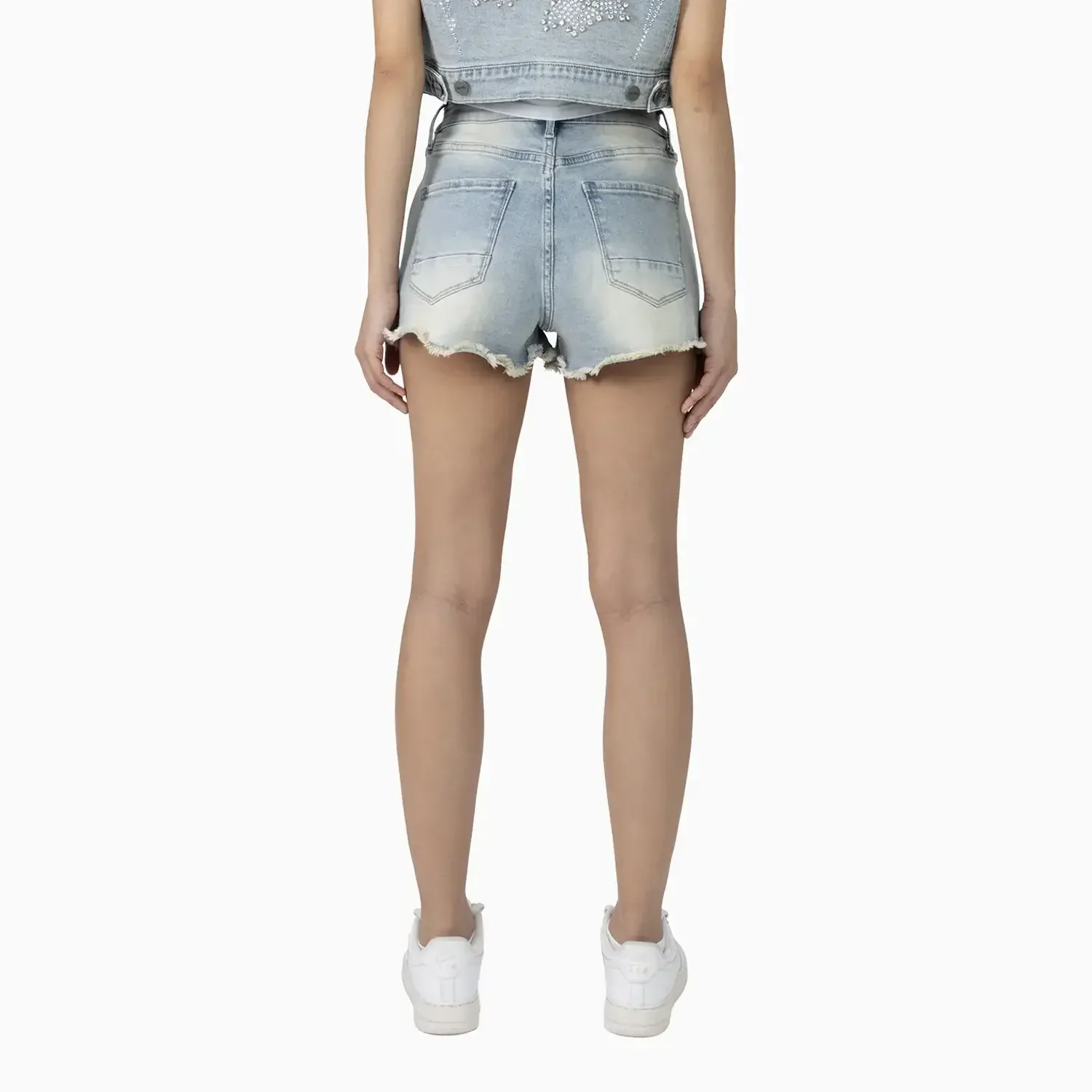 Women's Rhinestone Detail T-Shirt and Shorts Outfit - Image 6