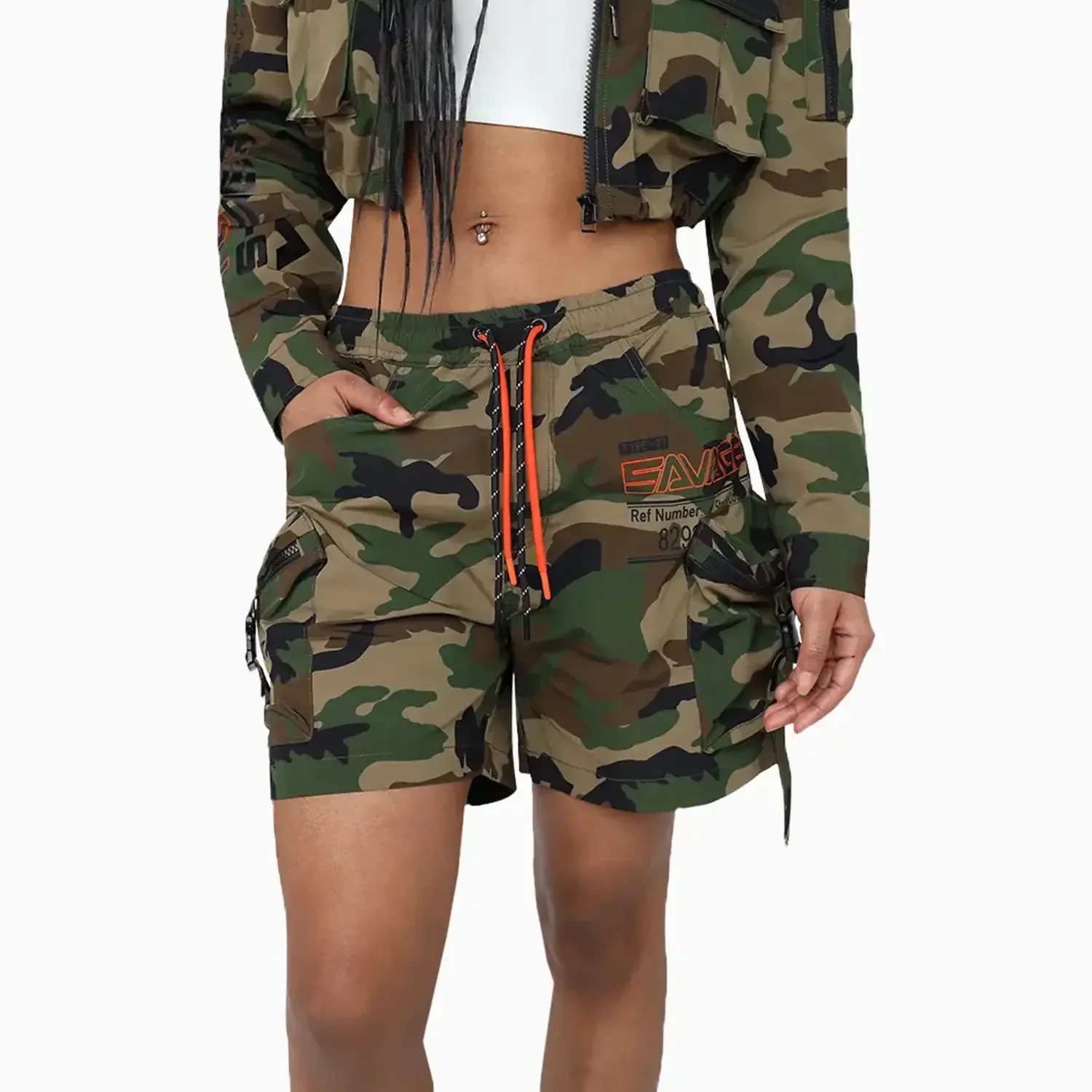 Women's Utility Nylon Printed Outfit - Image 4