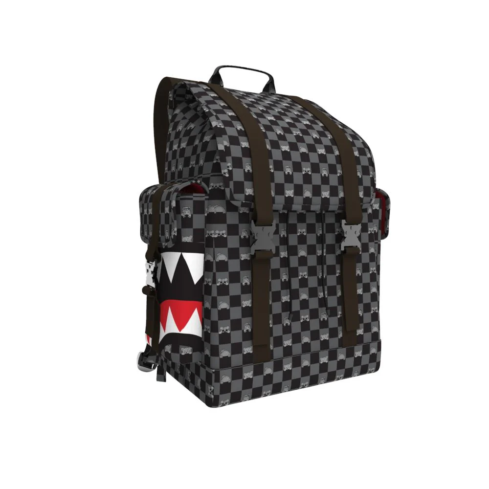 Gray Peeking Character Check Monte Carlo Backpack - Image 2