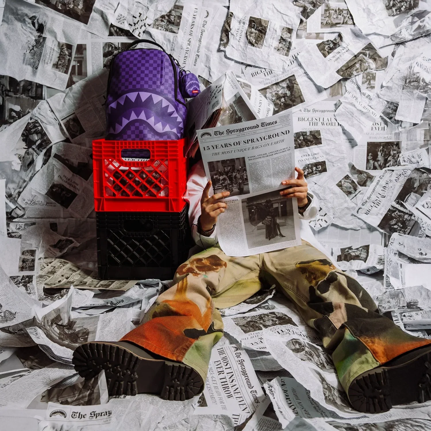 Purple Shark Sharks In Paris Dlxsv Backpack - Image 4
